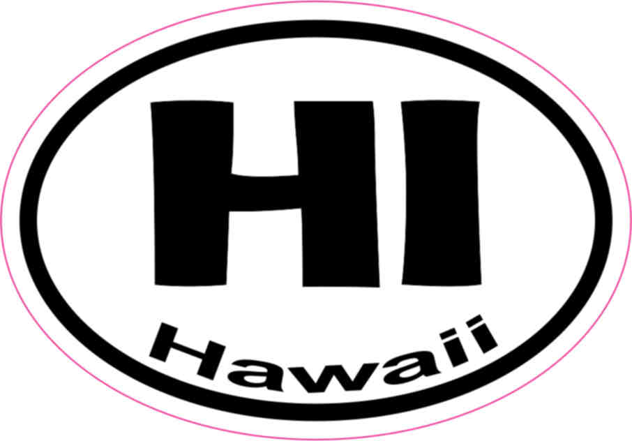 Oval HI Hawaii sticker