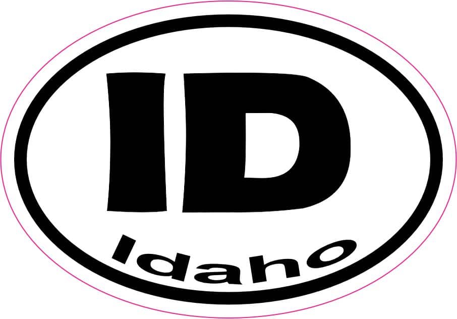 3in x 2in Oval ID Idaho Sticker Vinyl Car Window State Bumper Stickers