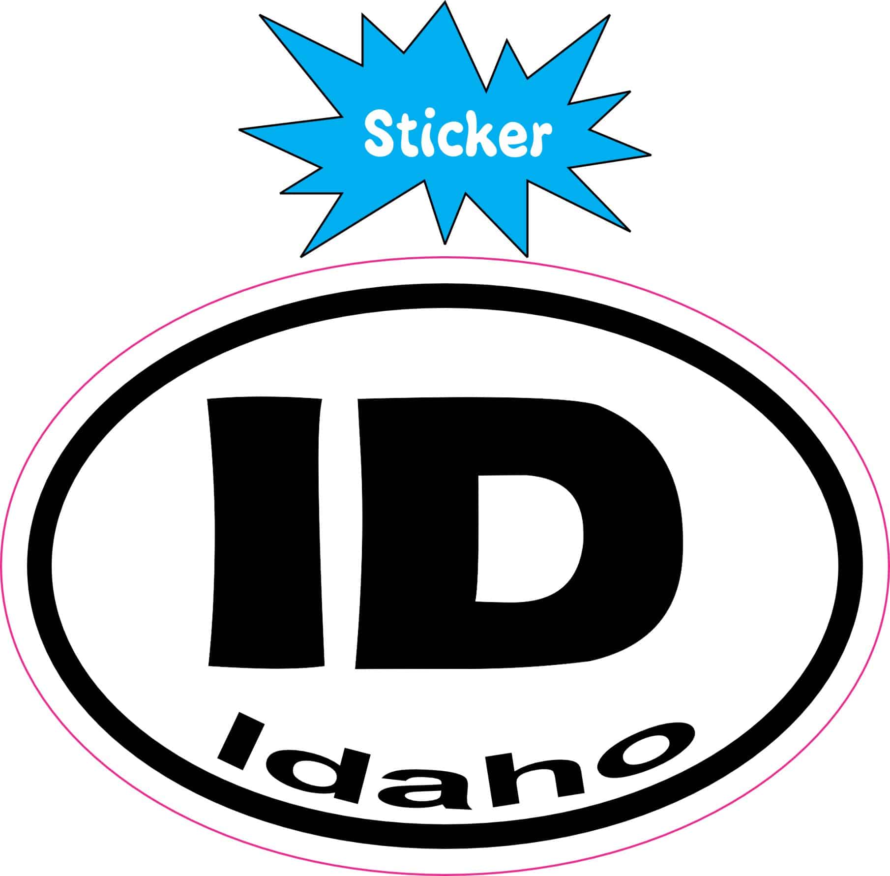 3in x 2in Oval ID Idaho Sticker Vinyl Car Window State Bumper Stickers - Image 2