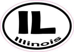 Oval IL Illinois sticker