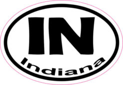 Oval IN Indiana sticker