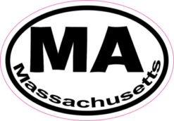 Oval MA Massachusetts sticker