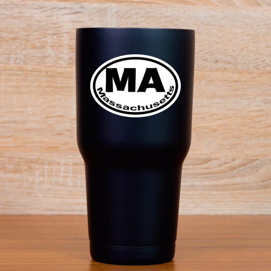 3in x 2in Oval MA Massachusetts Sticker Vinyl Window State Bumper Stickers - Image 4