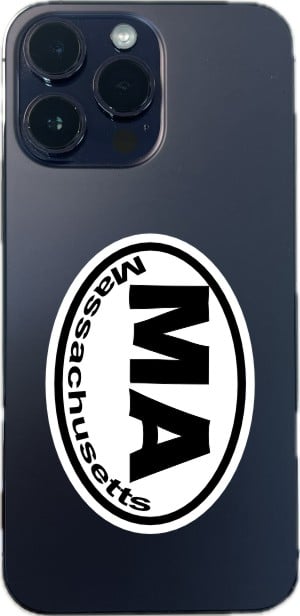 3in x 2in Oval MA Massachusetts Sticker Vinyl Window State Bumper Stickers - Image 5