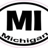 Oval MI Michigan sticker