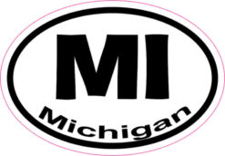 Oval MI Michigan sticker
