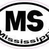 Oval MS Mississippi sticker