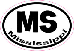 Oval MS Mississippi sticker