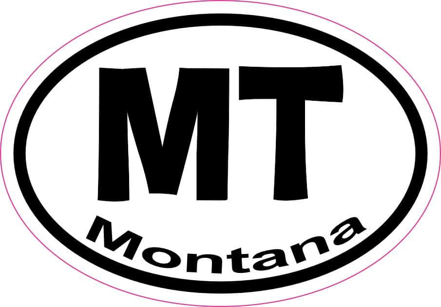 3in x 2in Oval MT Montana Sticker Vinyl Car Window State Bumper Stickers