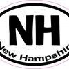 Oval NH New Hampshire sticker
