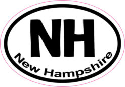 Oval NH New Hampshire sticker