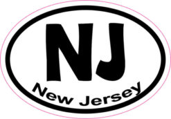 Oval NJ New Jersey sticker