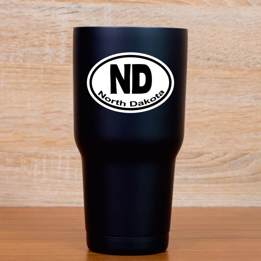 3in x 2in Oval ND North Dakota Sticker Vinyl Window State Bumper Stickers - Image 5