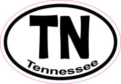 Oval TN Tennessee sticker