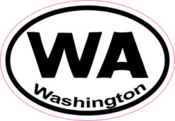 Oval WA Washington sticker
