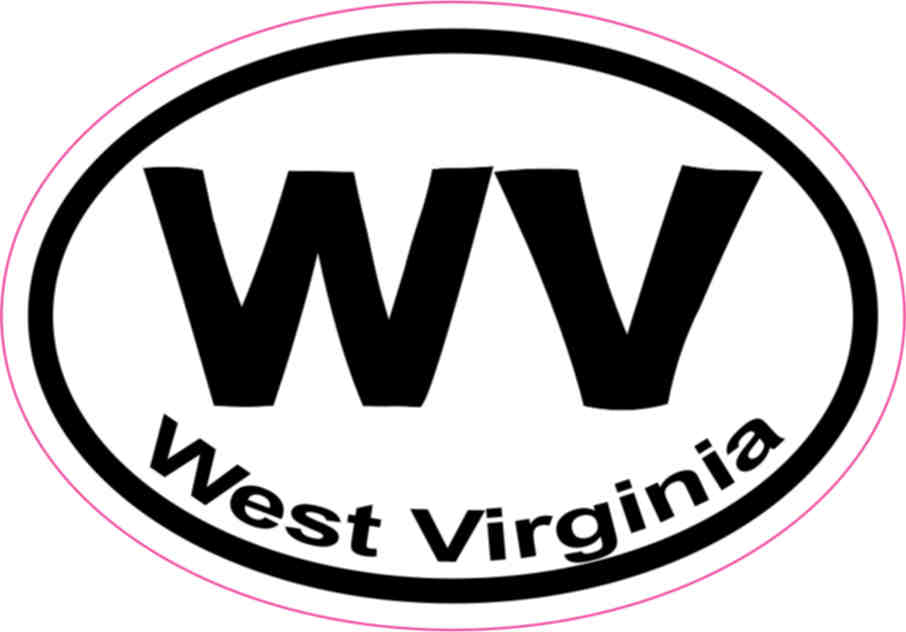 Oval WV West Virginia sticker