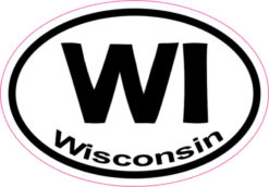 Oval WI Wisconsin sticker