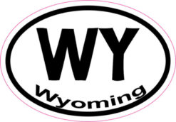 Oval WY Wyoming sticker
