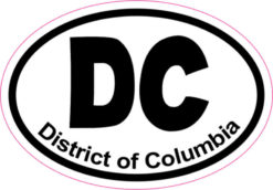Oval DC District of Columbia sticker