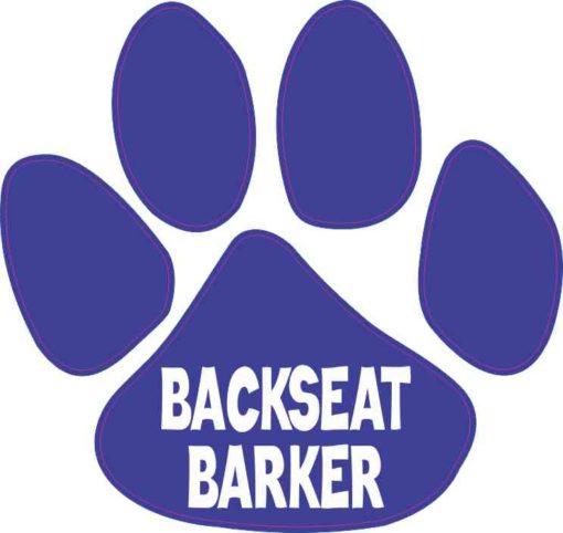 Backseat Barker Paw Print sticker