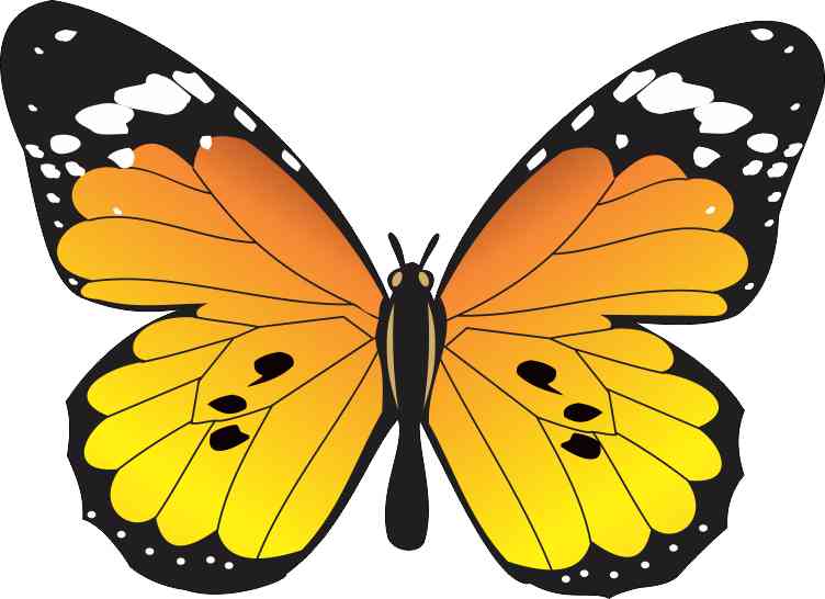 StickerTalk 5in x 3.5in Bright Orange Butterfly Sticker Vinyl Vehicle Animal Stickers