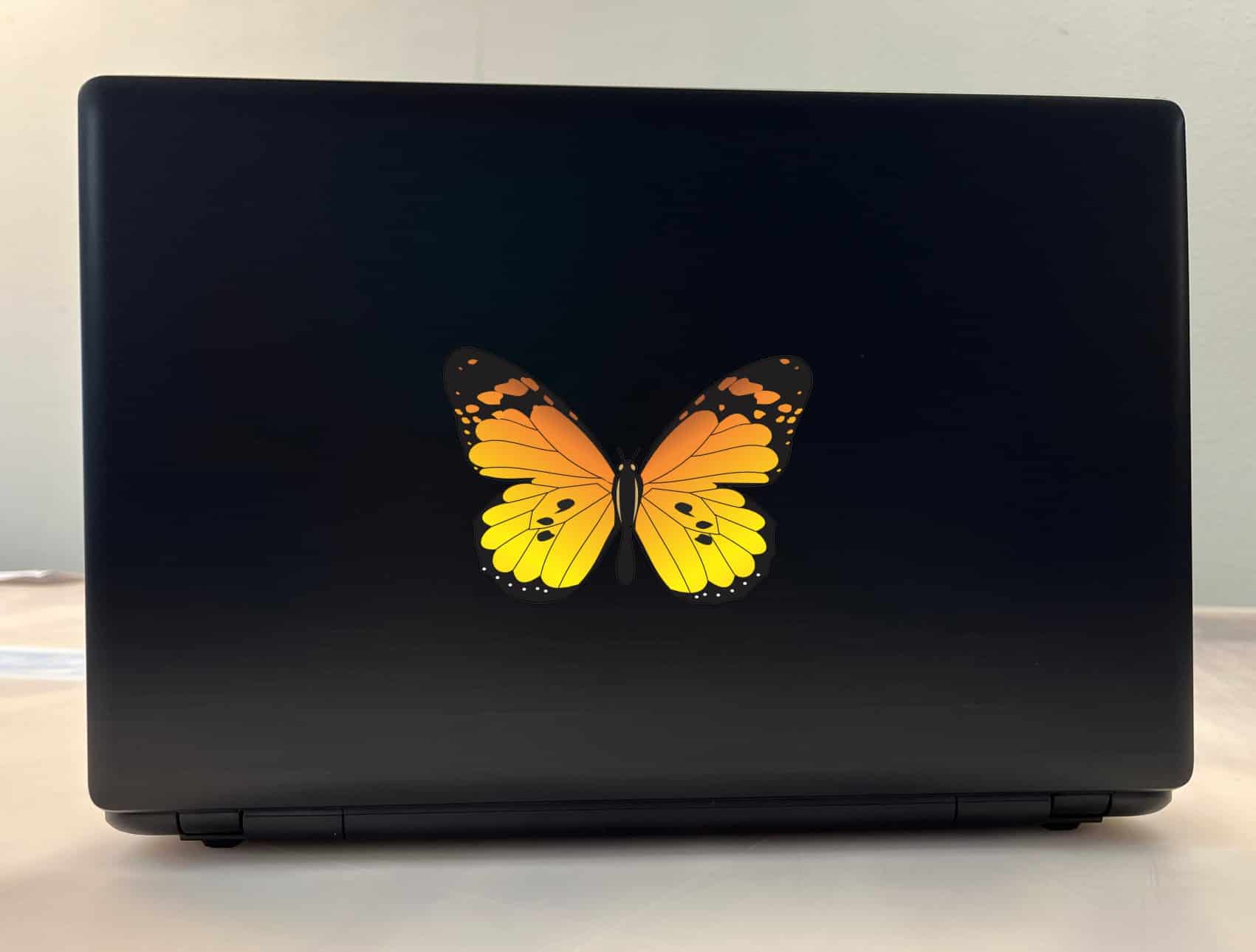 5in x 3.5in Bright Orange Butterfly Sticker Vinyl Vehicle Animal Stickers - Image 3