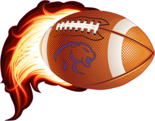 Blue Cougar Flame Football sticker