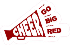 Dark Go Big Red Megaphone Cheer sticker