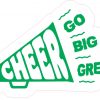 Go Big Green Megaphone Cheer Sticker
