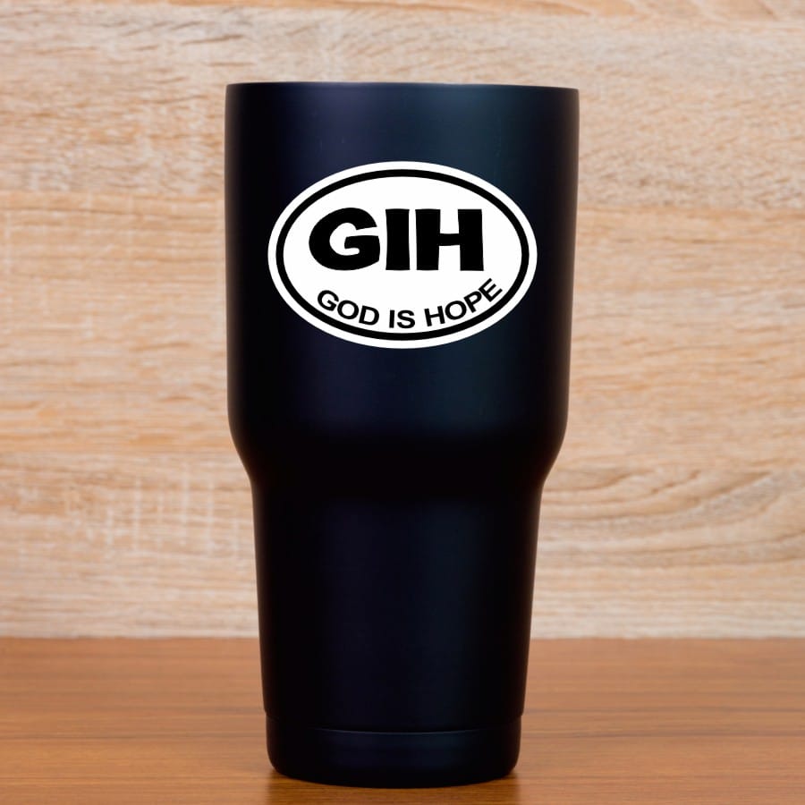 3in x 2in Oval GIH God Is Hope Sticker Vinyl Stickers Vehicle Bu - Image 5