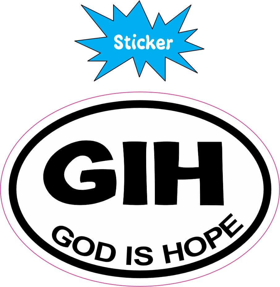 3in x 2in Oval GIH God Is Hope Sticker Vinyl Stickers Vehicle Bu - Image 2