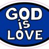 Blue Oval God Is Love sticker
