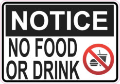 no food or drink