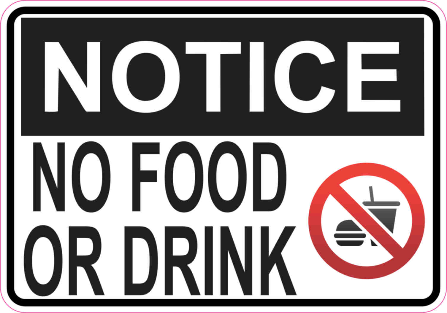 5in X 35in Symbol Notice No Food Or Drink Magnet Magnetic Sign Magnets