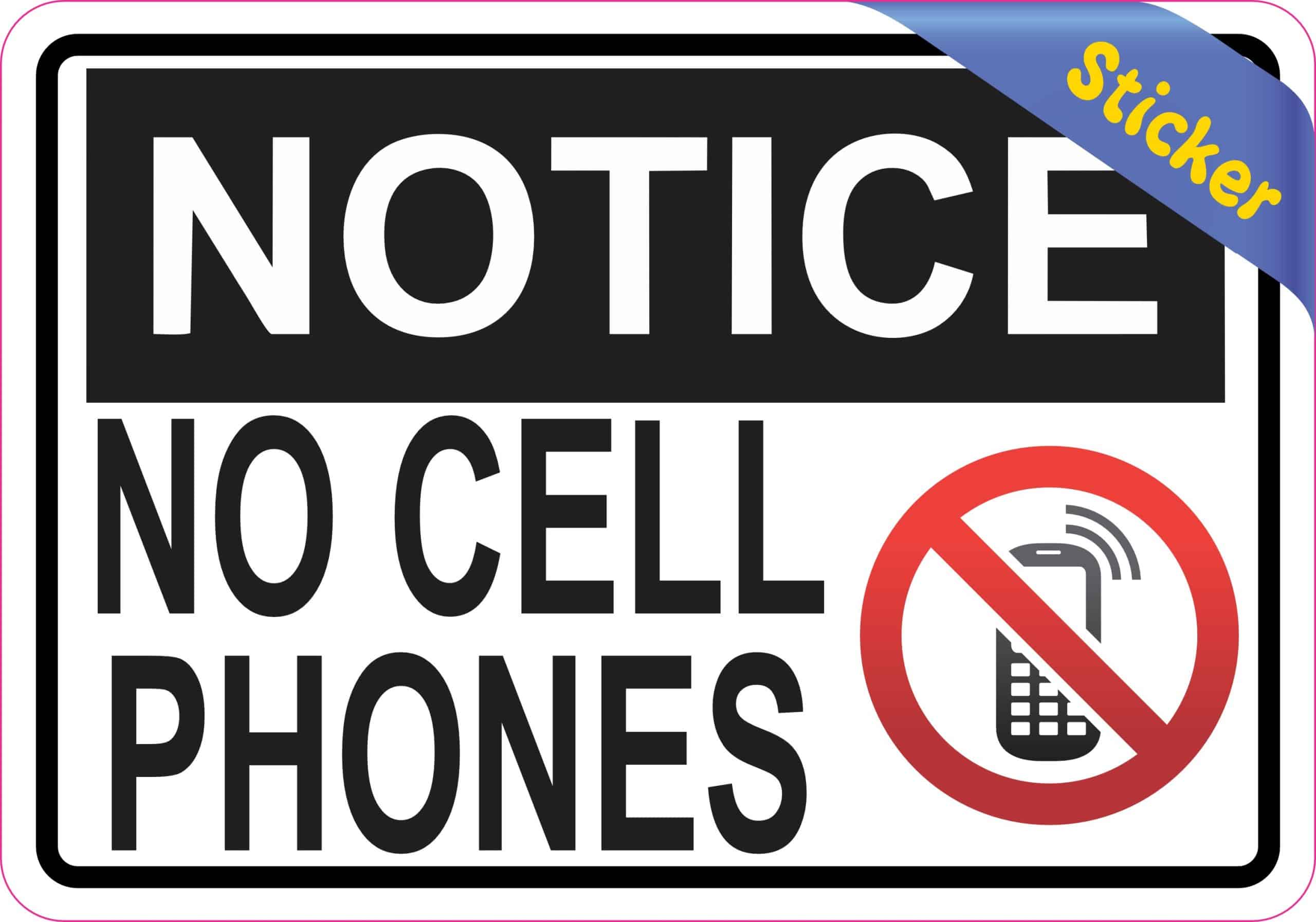 5in x 3.5in Symbol Notice No Cell Phones Sticker Vinyl Signs Business Sign - Image 2
