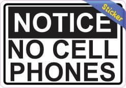 5in x 3.5in Notice No Cell Phones Sticker Vinyl Door Signs Business Sign - Image 2