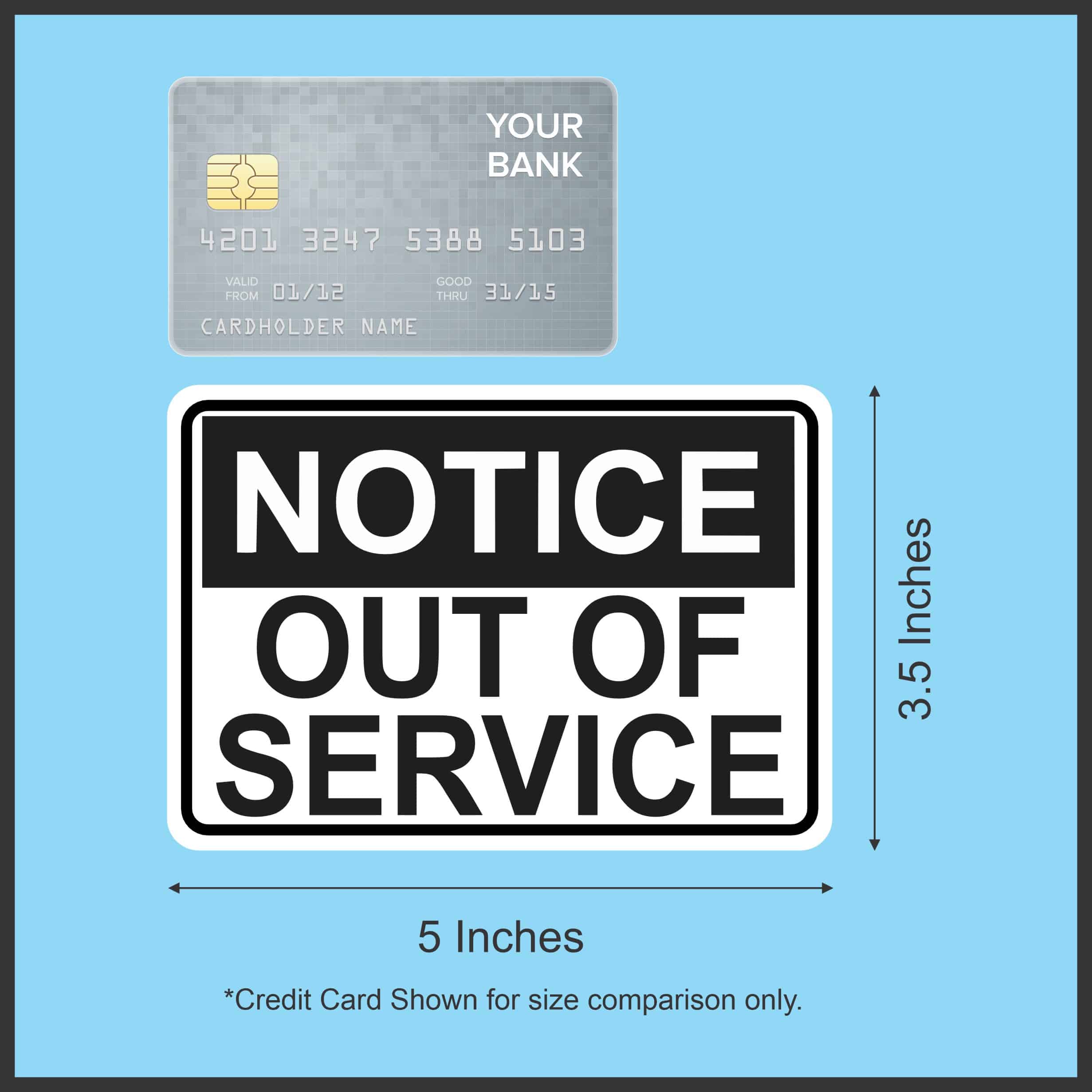 5in x 3.5in Notice Out Of Service Magnet Signs Magnetic Business - Image 3