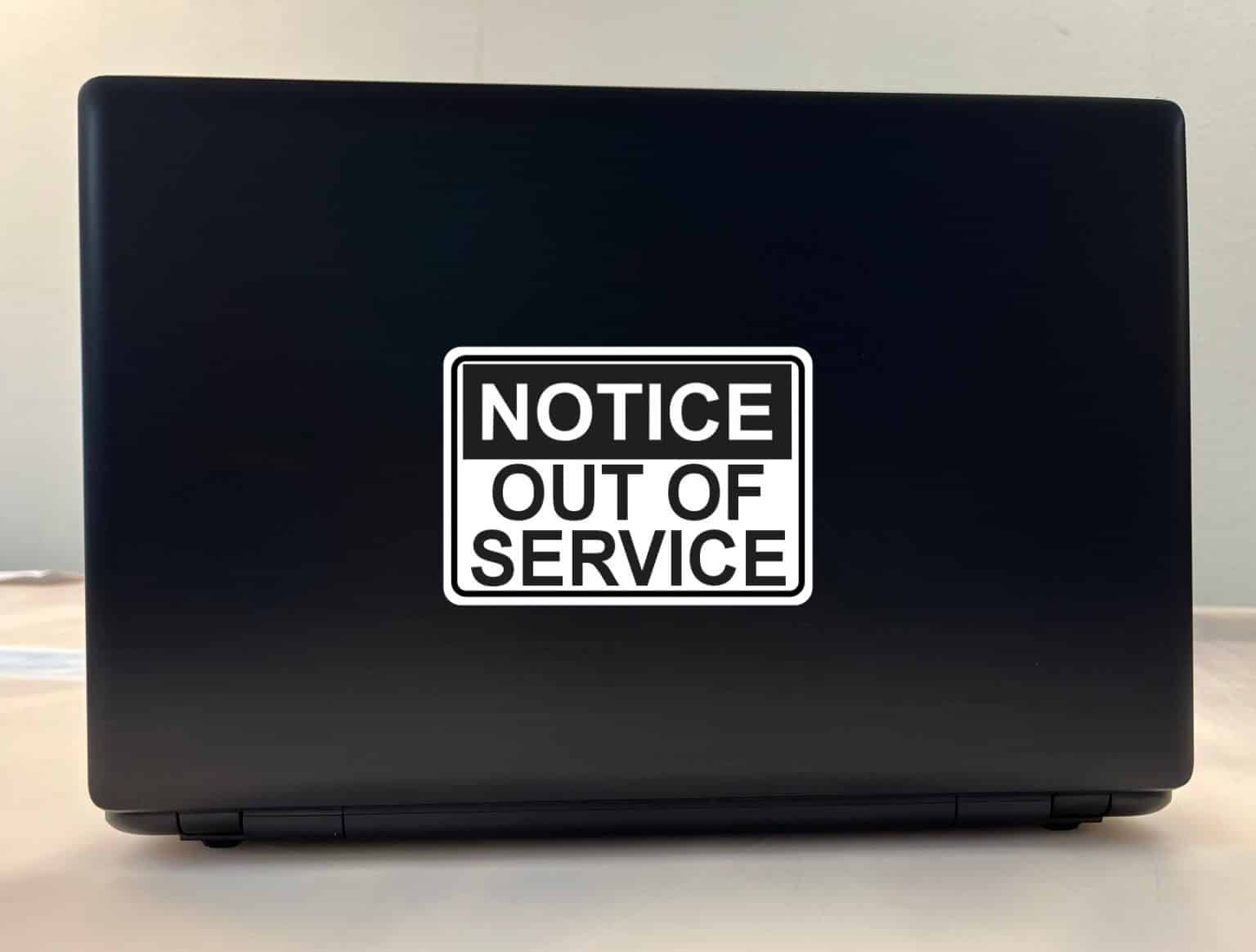 Not In Service Sticker 5inx3.5in Notice Out Of Service Sticker Vinyl Sign Business Stic ...