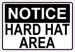 5in x 3.5in Hard Hat Area Magnet Construction Signs Magnetic Safety Sign