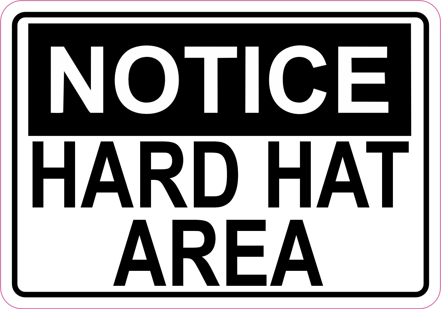 5in x 3.5in Hard Hat Area Magnet Construction Signs Magnetic Safety Sign