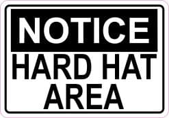 5in x 3.5in Hard Hat Area Sticker Vinyl Construction Safety Sign Stickers