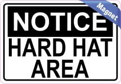 5in x 3.5in Hard Hat Area Magnet Construction Signs Magnetic Safety Sign - Image 2