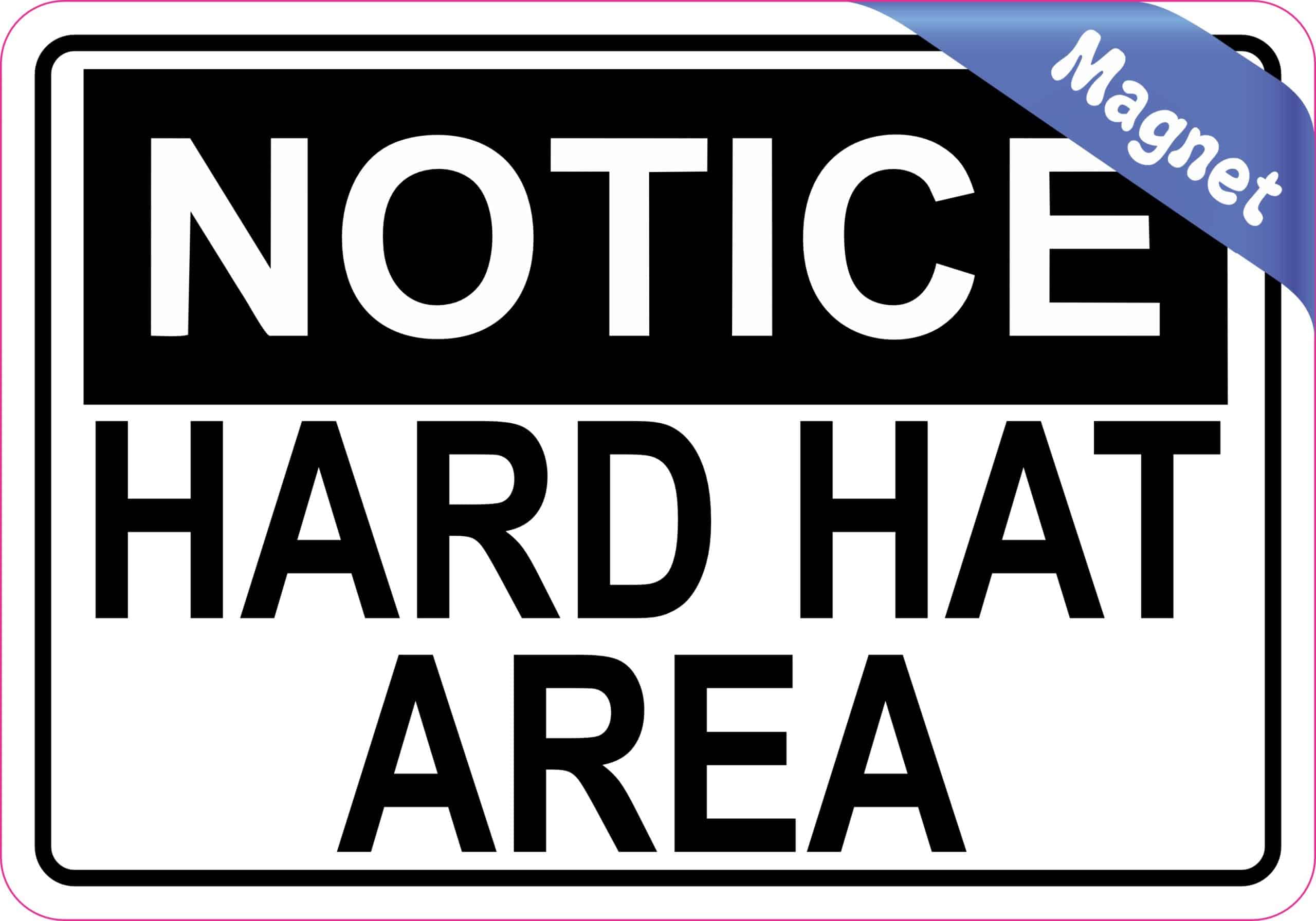 5in x 3.5in Hard Hat Area Magnet Construction Signs Magnetic Safety Sign - Image 2