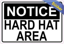 5in x 3.5in Hard Hat Area Sticker Vinyl Construction Safety Sign Stickers - Image 2