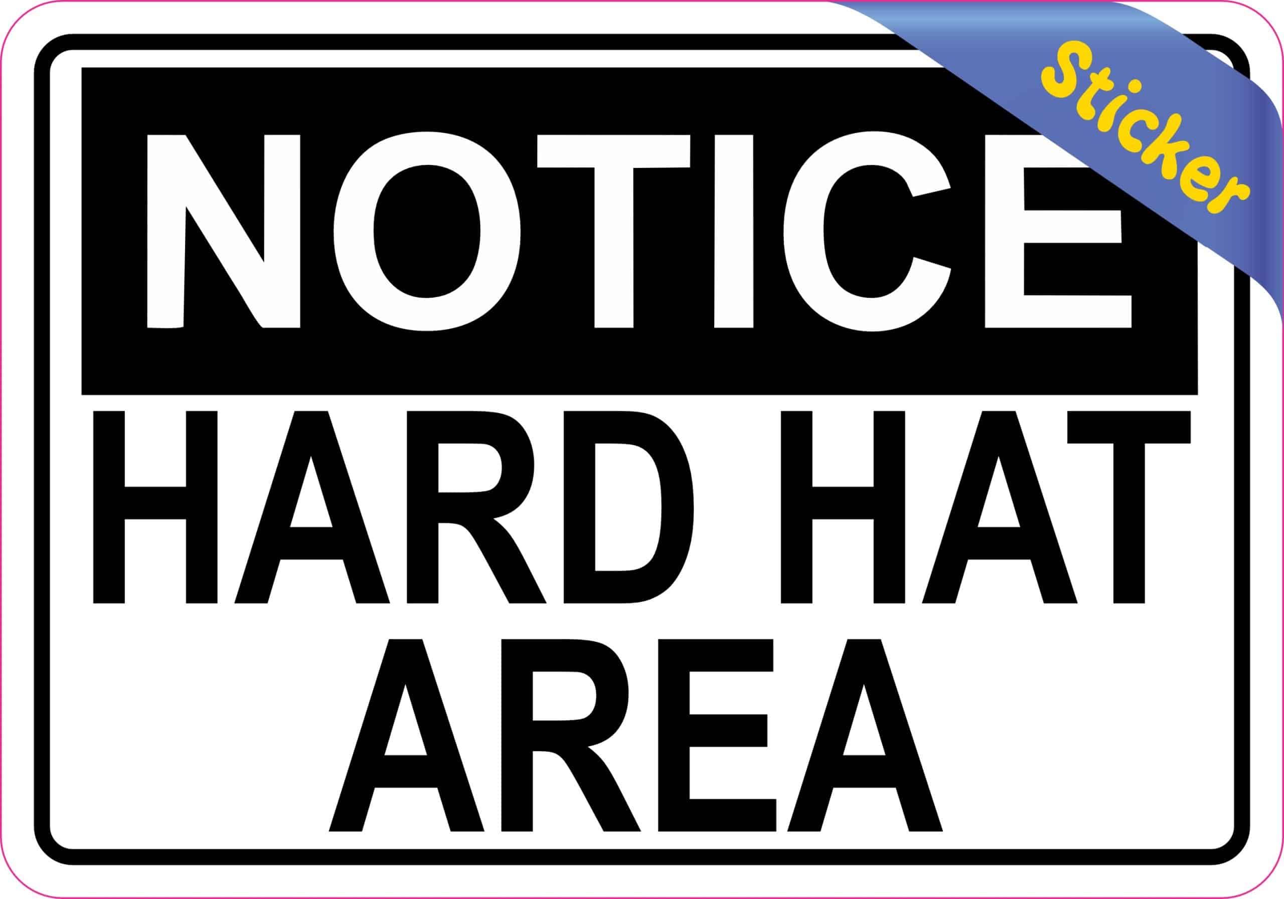 5in x 3.5in Hard Hat Area Sticker Vinyl Construction Safety Sign Stickers - Image 2