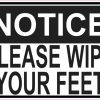 please wipe your feet