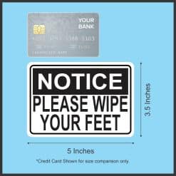 5in x 3.5in Please Wipe Your Feet Sticker Vinyl Signs Door Sign Stickers - Image 4