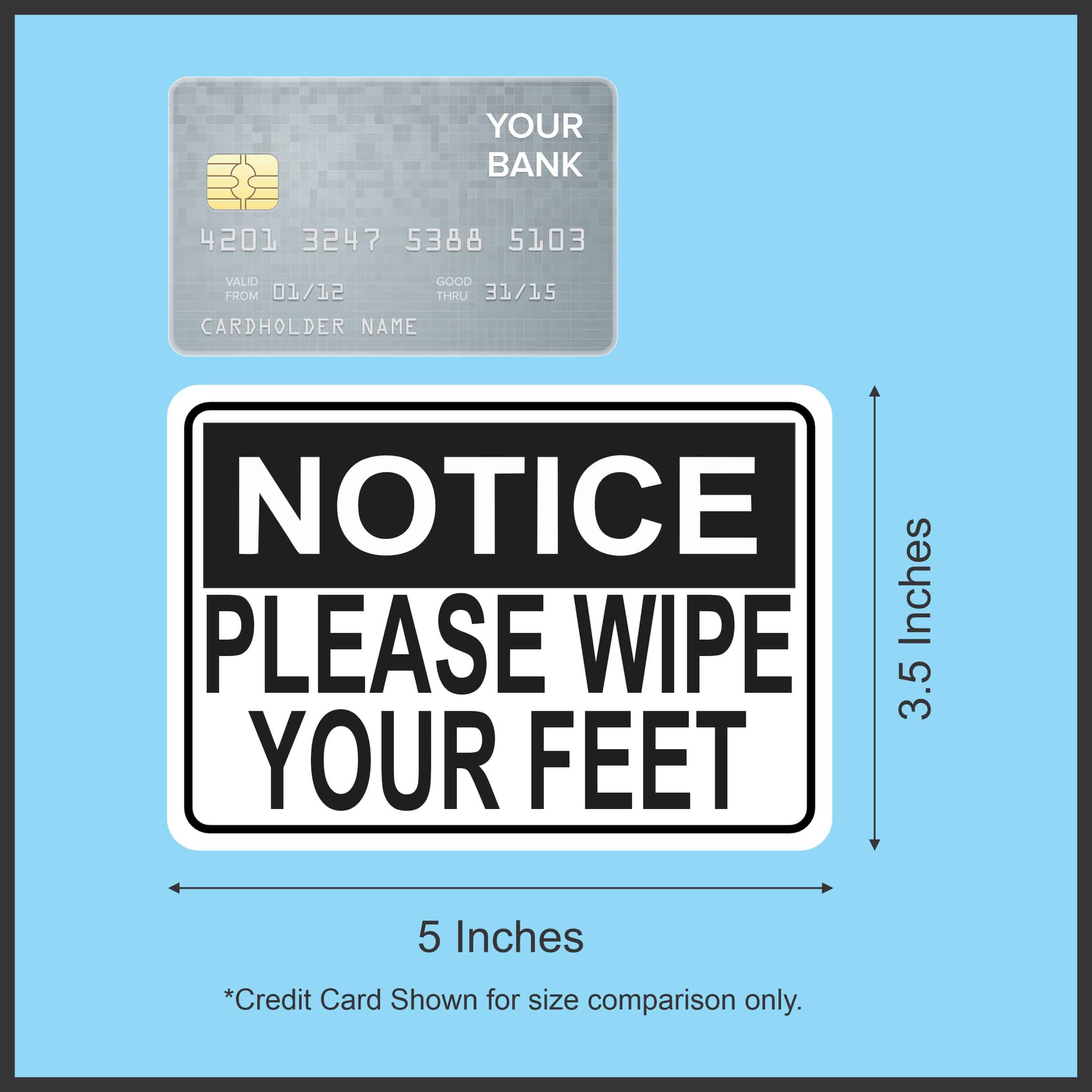 5in x 3.5in Please Wipe Your Feet Sticker Vinyl Signs Door Sign Stickers - Image 4