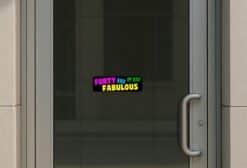 10in x 3in Black Forty And Fabulous Bumper Sticker Funny Birthday Stickers