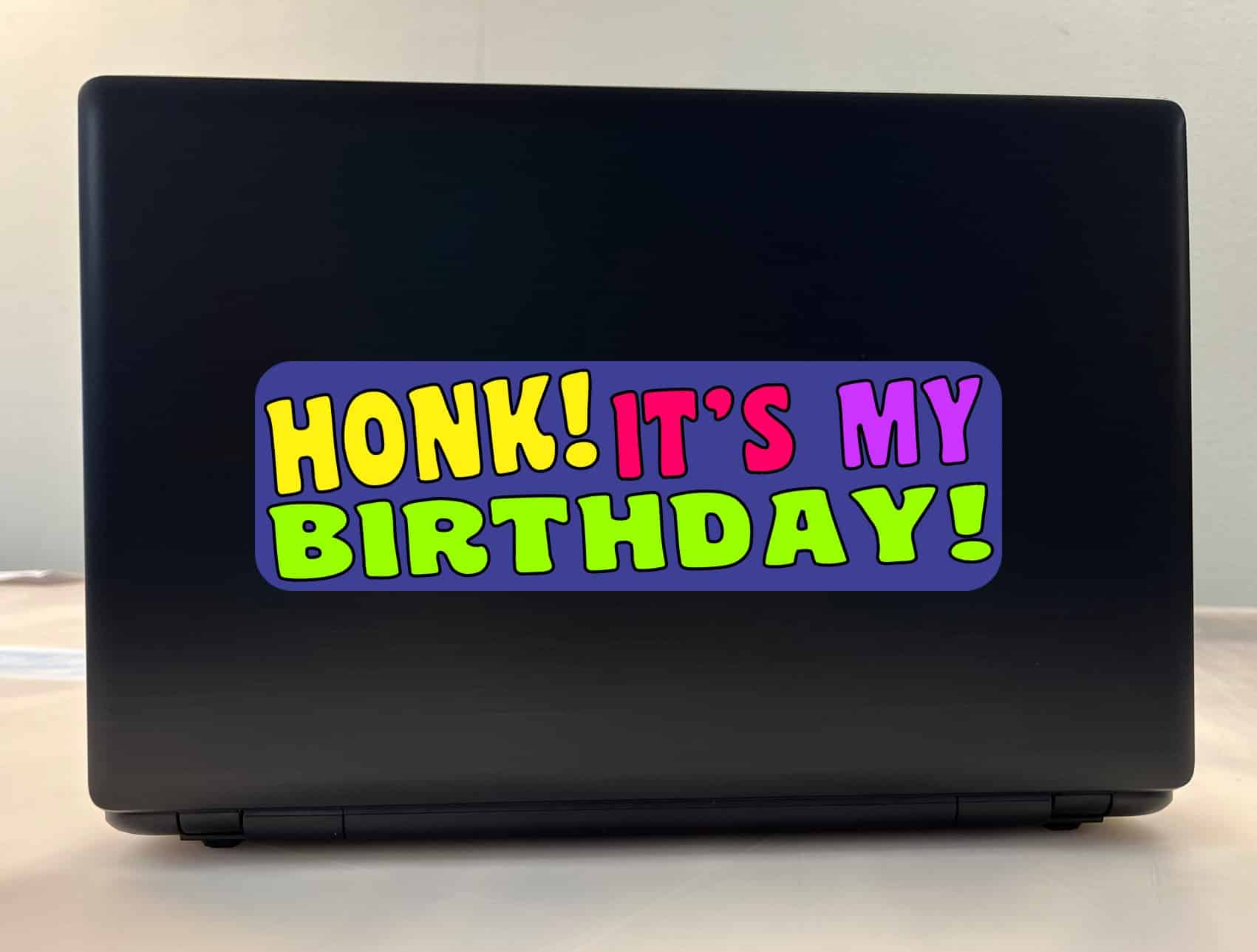 10in x 3in Blue Honk Its My Birthday Bumper Sticker